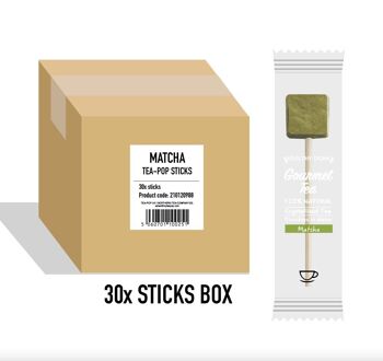 Bâtonnets Matcha Tea-Pop, pour services de restauration, carton de 30 bâtonnets