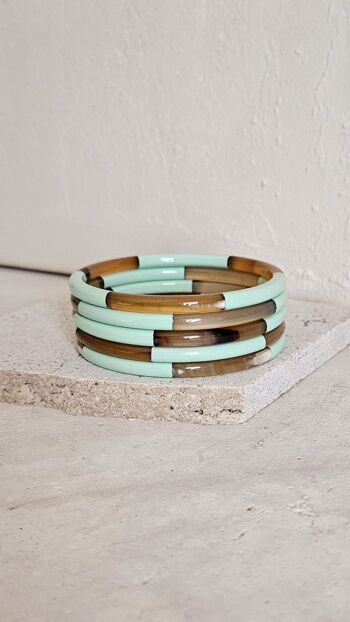 Bracelet Jonc Corne - 5 mm - Trio Mint 2