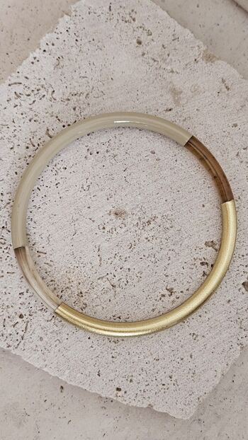 Bracelet Jonc Corne - 5 mm - Sand & Gold 4