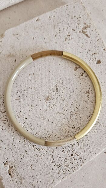 Bracelet Jonc Corne - 5 mm - Sand & Gold 6