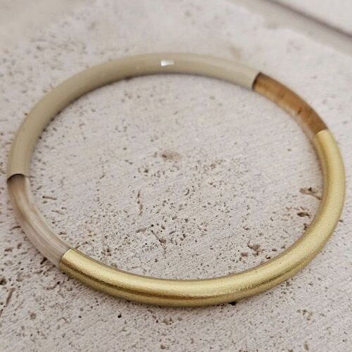 Bracelet Jonc Corne - 5 mm - Sand & Gold