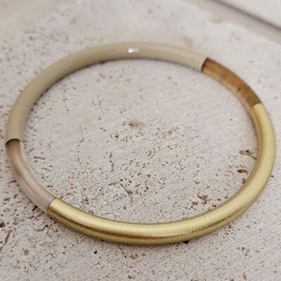 Horn-Armreif – 5 mm – Sand und Gold