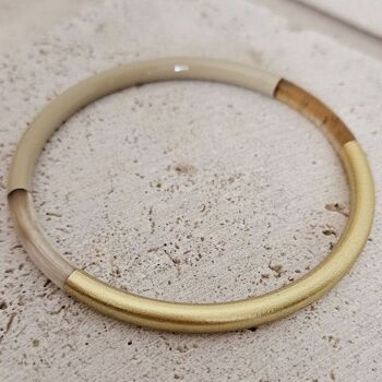 Bracelet Jonc Corne - 5 mm - Sand & Gold 1
