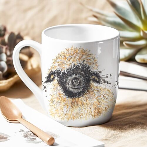 Bone China Mug - Hand-finished - Splatter Betty Sheep