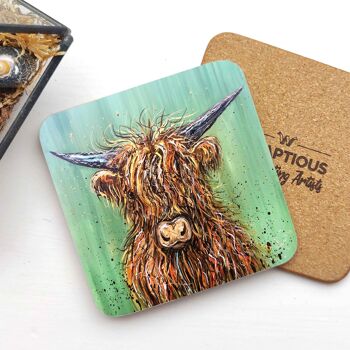 Dessous de verre - Daisy Highland Cow 1