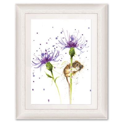 Giclee Art Print (A4/A3) - Splatter Cornflower Mouse