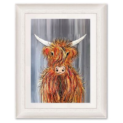 Impresión de arte Giclee (A4/A3) - Vaca de las tierras altas azotada por el viento