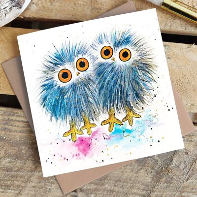 Greetings Card - Couple Fuzz