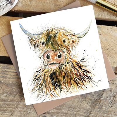 Greetings Card - Curious Highland