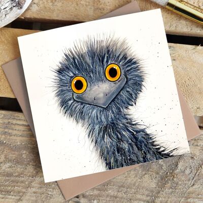 Greetings Card - I'm Watching You Emu