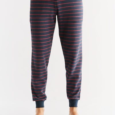 2454-049 | Waffle Knit Men's Trousers - Indigo/Pink