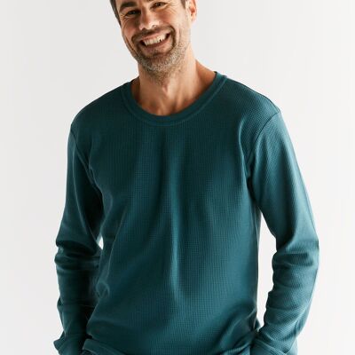 2208-063 | Chemise à manches longues pour homme en tricot gaufré - Sapin