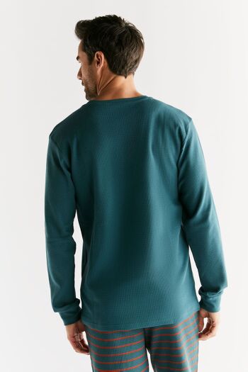 2208-063 | Chemise à manches longues pour homme en tricot gaufré - Sapin 4