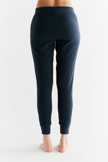 1456-061 | Pantalon Femme Tricot Gaufré - Indigo 4