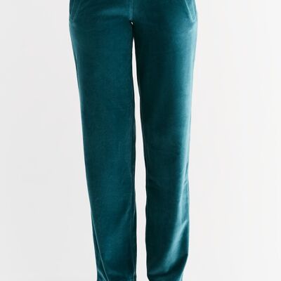 1464-063 | Women's straight leg velor trousers - fir