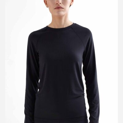 T1110-01 | Chemise à manches longues TENCEL™ Active pour femme - Noir