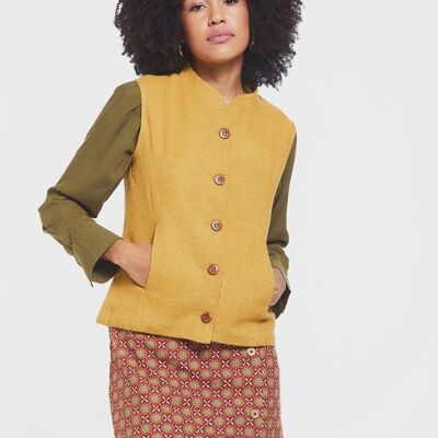 Gilet femme avec doublure jaune