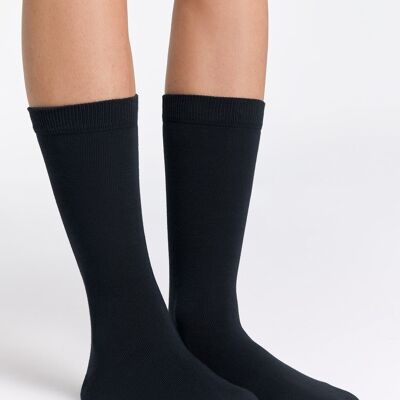 1301 | Chaussettes unisexes - Noir (Pack de 6)