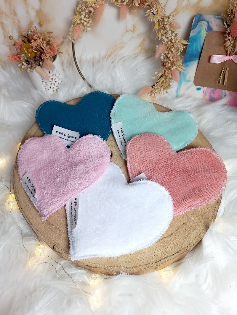 Heart Wipe Spugna di bambù al 100%.