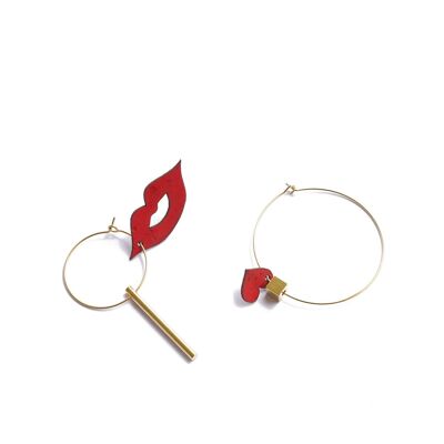 Gala & Salvador asymmetrical hoop earrings