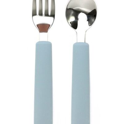 CHILDREN'S CUTLERY SET - spoon and fork - Blue Wave