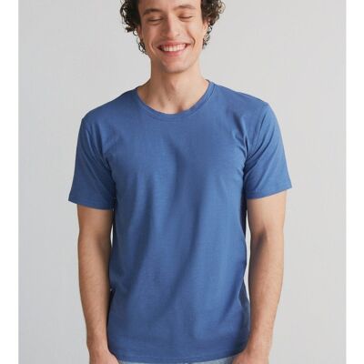 2224-054 | T-Shirt Homme Flammé - Bleu Gentiane