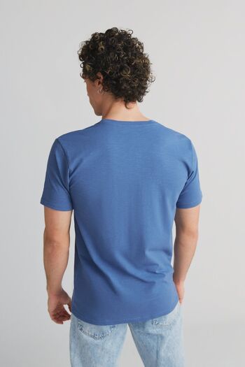 2224-054 | T-Shirt Homme Flammé - Bleu Gentiane 3
