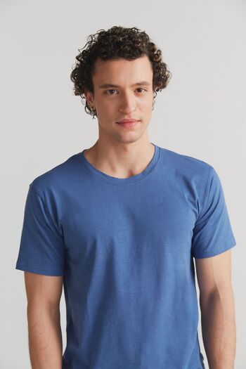 2224-054 | T-Shirt Homme Flammé - Bleu Gentiane 4
