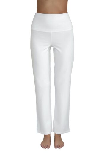 4070N | Pantalon de yoga femme jambe droite - blanc naturel 1