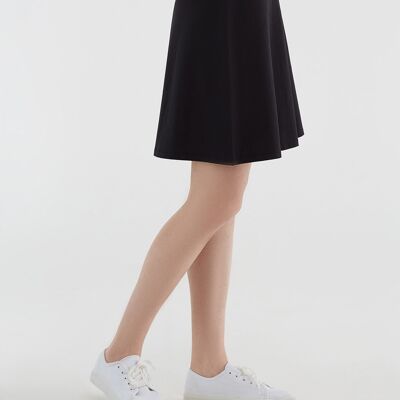 1418-01 | A-line skirt with comfortable waistband - Black