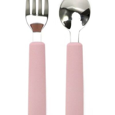 CHILDREN'S CUTLERY SET - spoon and fork - PINK