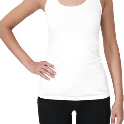 4410W | Camiseta de tirantes/camiseta interior elástica para mujer - blanco natural