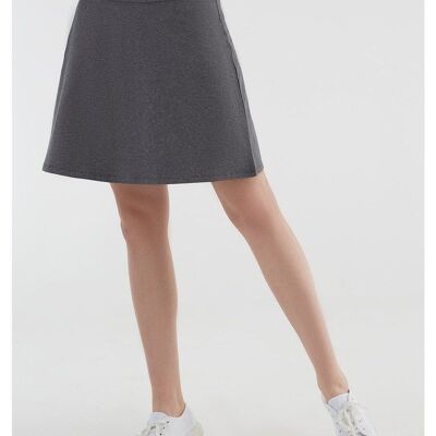 1418-04 | A-line skirt with comfortable waistband - anthracite melange