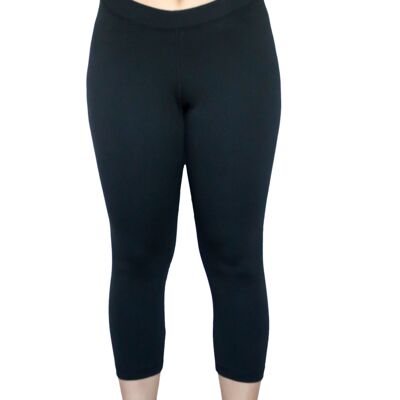 1615-01 | Leggings 7/8 in jersey di cotone da donna - Nero