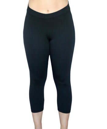 1615-01 | Legging 7/8 Femme Jersey Coton Noir 1