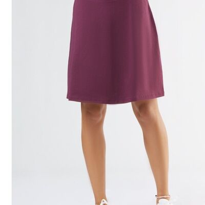 1418-028 | A-line skirt with comfortable waistband - aubergine