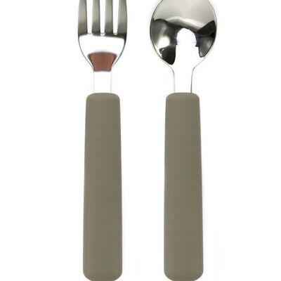 CHILDREN'S CUTLERY SET - spoon and fork - Mustard
