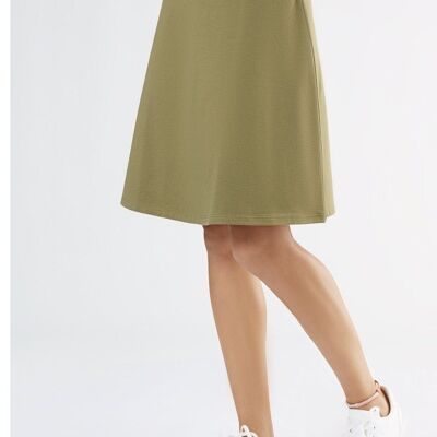 rö| A-line skirt with comfortable waistband - olive