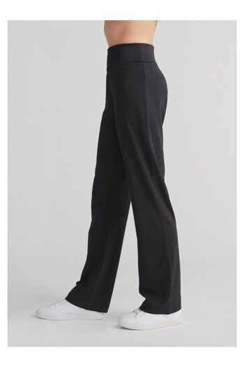 1726-021 | Pantalon femme avec ceinture rabattable - noir 4