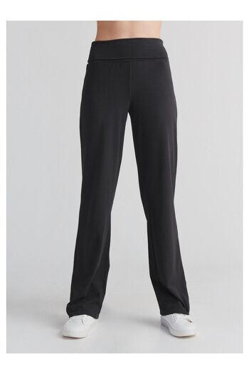 1726-021 | Pantalon femme avec ceinture rabattable - noir 7
