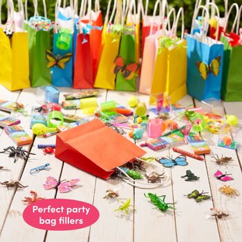 Pot de 50 jouets insectes et insectes pour enfants, figurines d'animaux, remplisseurs de sacs de fête papillon araignée coccinelle et mini cadeaux pour sacs de cadeaux 3