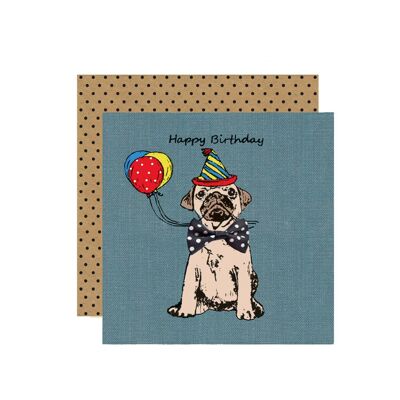 Birthday Pug with hat