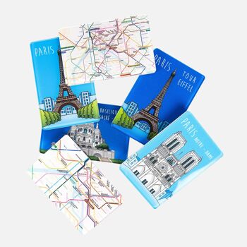 Magnet en Plexiglas Paris Tour Eiffel bleu roi (Lot de 5) 3