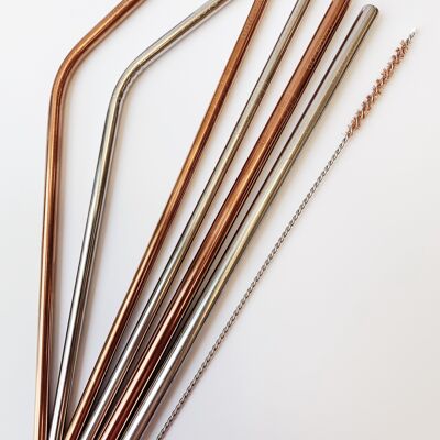 Stainless steel straw - Straight Straw - Silver