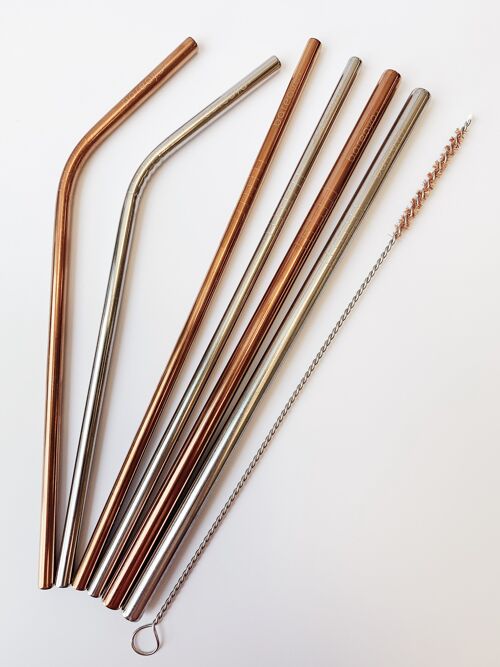 Stainless steel straw - Straight Straw - Rose Gold