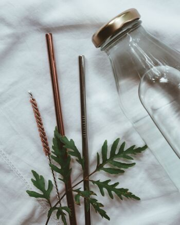Stainless steel straw - Curved Straw - Rose Gold 4