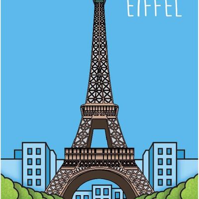 Sky blue Eiffel Tower plexiglass magnet (set of 5)