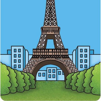 Magnet en plexiglas tour Eiffel bleu ciel (lot de 5)