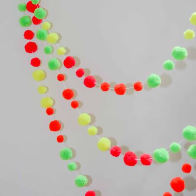 Neon Combo Pom Pom Garland