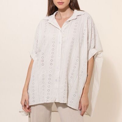 Chemise oversize broderie anglaise en coton REF. 5689